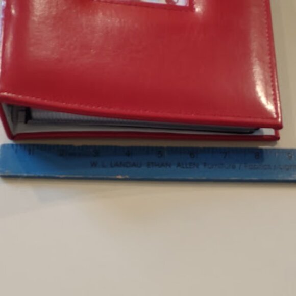 C. R.GIBSON KITCHEN KEEPER BINDER BONDED RED LEATHER RECIPE BOOK 9 X 9.5  NWOT - Picture 2 of 13